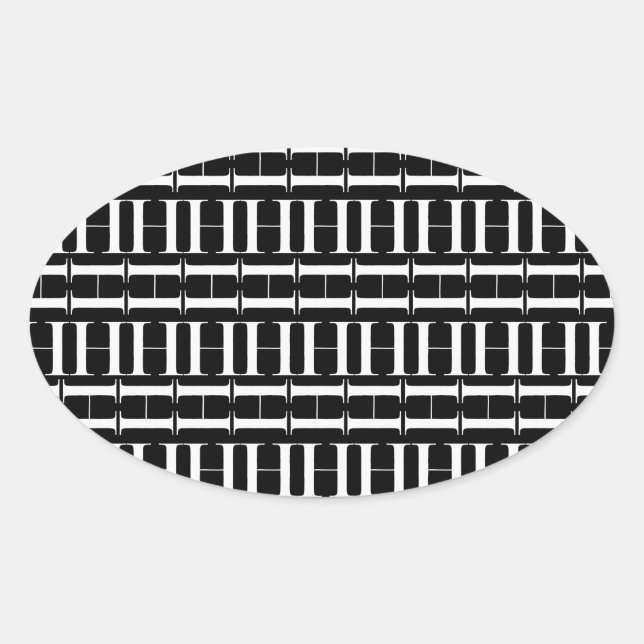 Sticker Ovale Lettre initiale H monogramme (Devant)