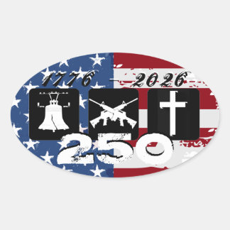 Sticker Ovale Liberté Armes Religion 250 Ovale