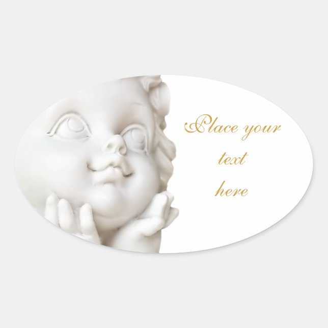 Sticker Ovale Ligne blanche (Devant)