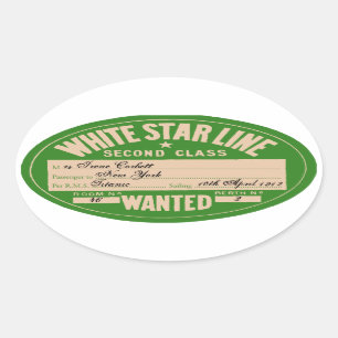 Sticker Ovale Ligne blanche d'étoile (pour customiser)