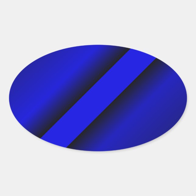 Sticker Ovale Ligne bleue mince (Devant)