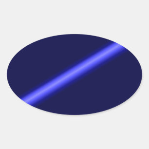 Sticker Ovale Ligne bleue mince