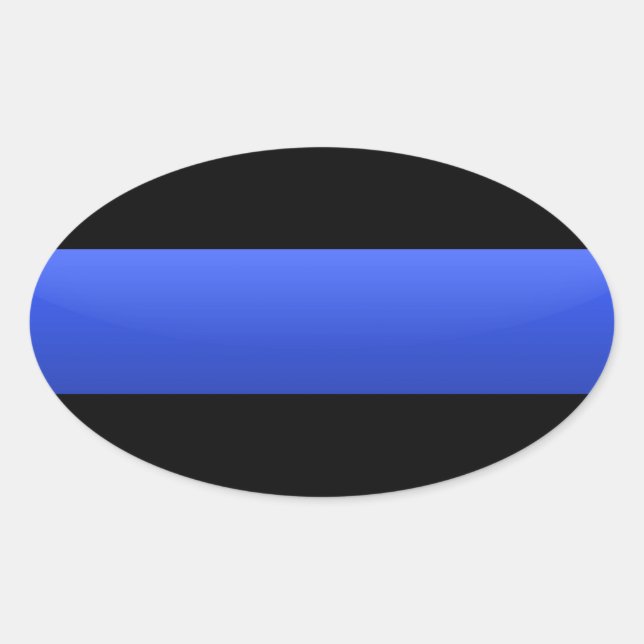 Sticker Ovale Ligne bleue mince (Devant)