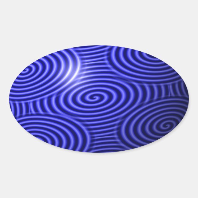 Sticker Ovale Ligne Bleue Mince Un-d'un-un-un-un (Devant)