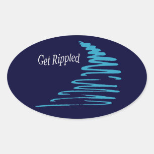Sticker Ovale Lignes impeccables_Obtenir Rippled_Aqua