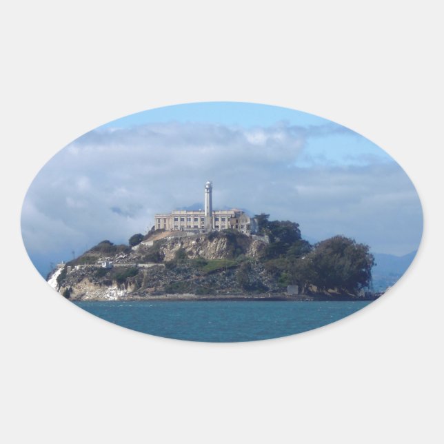 Sticker Ovale L'île d'Alcatraz (Devant)