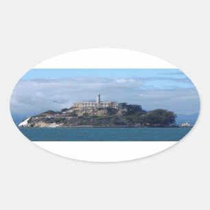 Sticker Ovale L'île d'Alcatraz