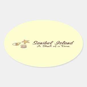 Sticker Ovale L'île de Sanibel