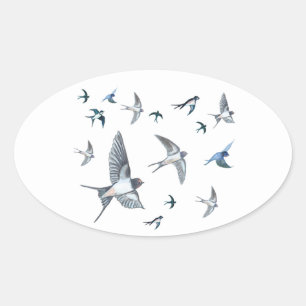 Sticker Ovale L'Illustration De L'Avalière Volante