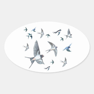 Sticker Ovale L'Illustration De L'Avalière Volante