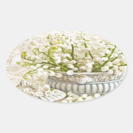 Sticker Ovale Lily De La Vallée