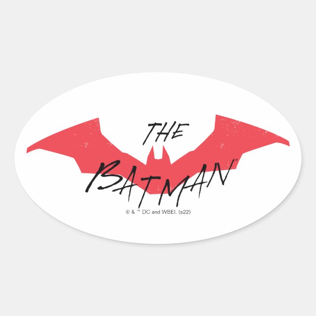 Sticker Ovale Logo Batman manuscrit de chaume (Devant)