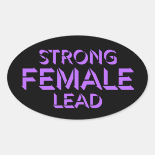 Sticker Ovale Logo de citation féministe de leadership féminin f