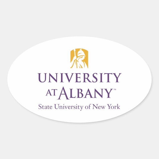 Sticker Ovale Logo de l'Université d'Albany (Devant)