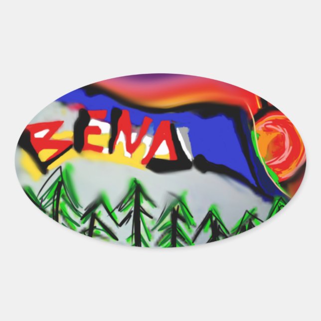 Sticker Ovale Logo de pliage Oregon (Devant)