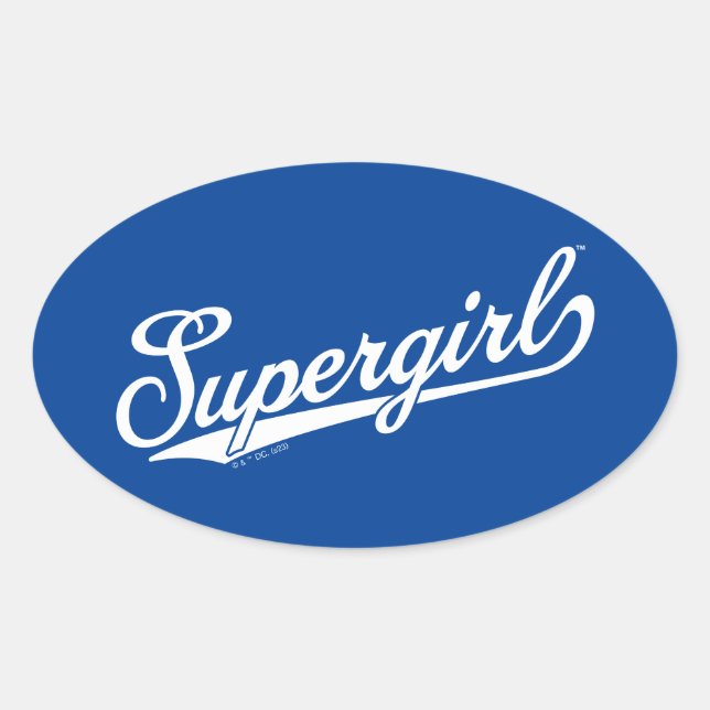 Sticker Ovale Logo du nom étoilé Supergirl Baseball (Devant)