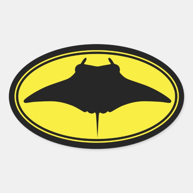 Sticker Ovale Logo Manta Ray (Devant)