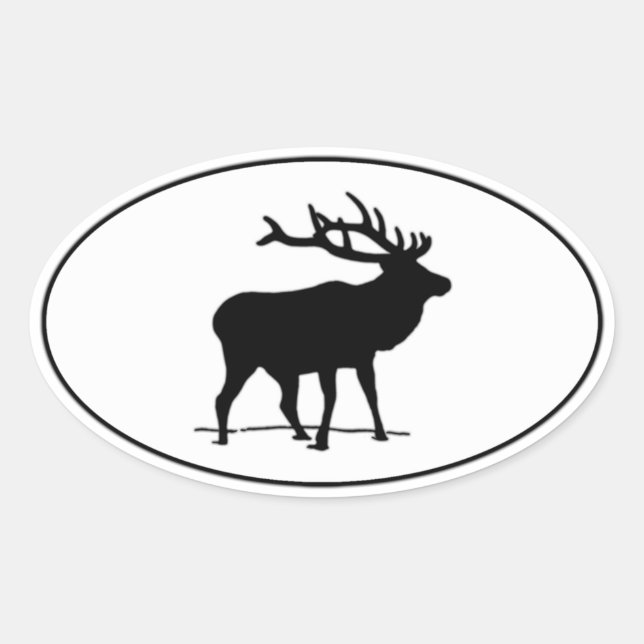 Sticker Ovale Logo ovale Icône Elk (Devant)