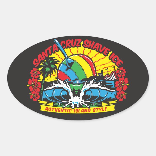 Sticker Ovale Logo père Noël Cruz Shave Ice (Devant)