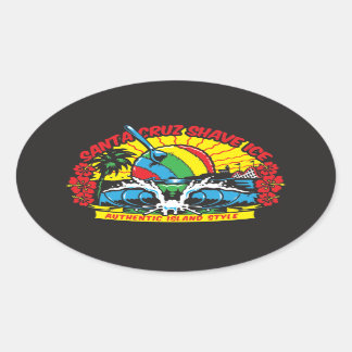 Sticker Ovale Logo père Noël Cruz Shave Ice