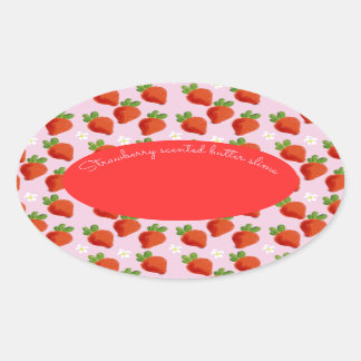 Sticker Ovale logo personnalisable fraise slime