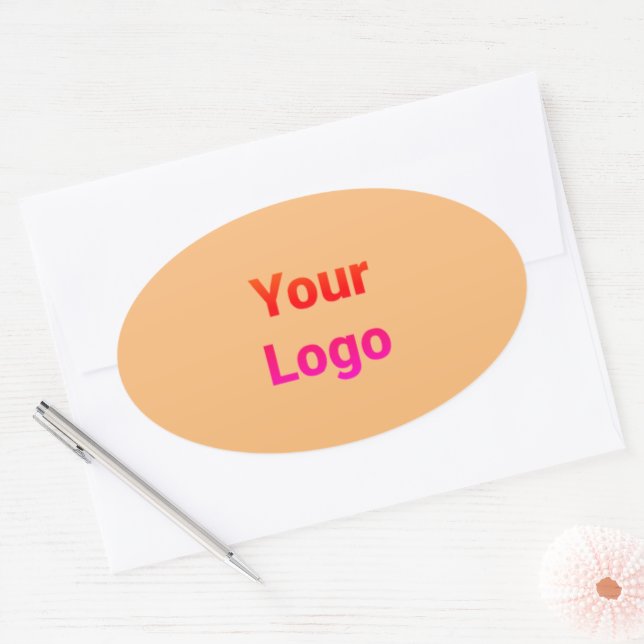 Sticker Ovale Logo personnalisé simple et élégant ici société cl (Enveloppe)