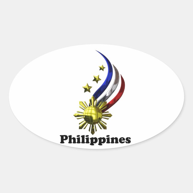 Sticker Ovale Logo philippin original. Mabuhay Pilipinas ! (Devant)