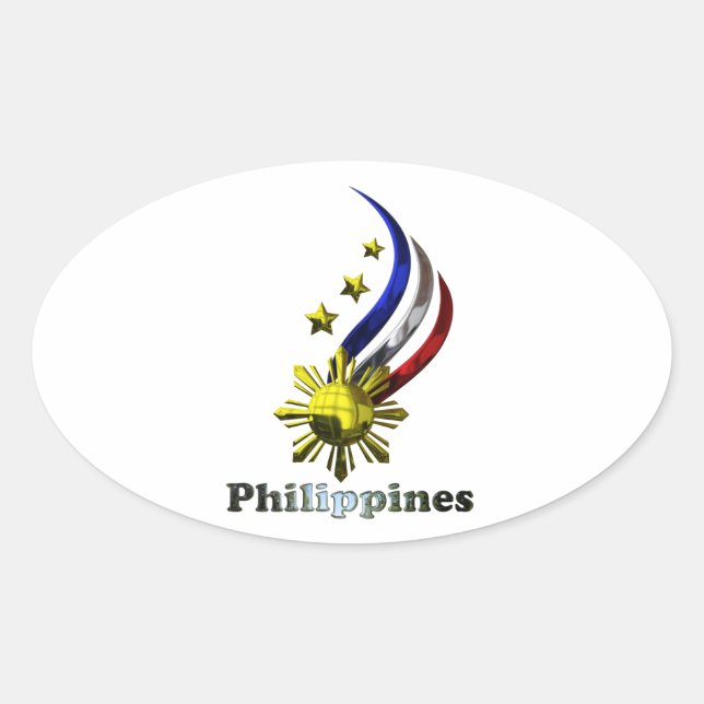 Sticker Ovale Logo philippin original. Mabuhay Pilipinas ! (Devant)