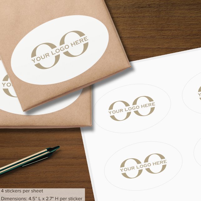 Sticker Ovale Logo simple de l'entreprise (Créateur téléchargé)