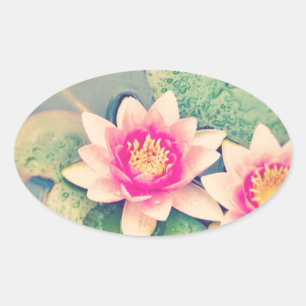 Sticker Ovale Lotos Flower