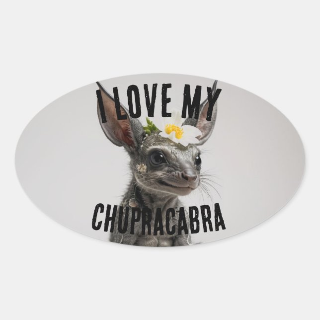 Sticker Ovale Love Chupracabra (Devant)