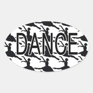 Sticker Ovale Love Dance - Ballerina Dancer silhouette