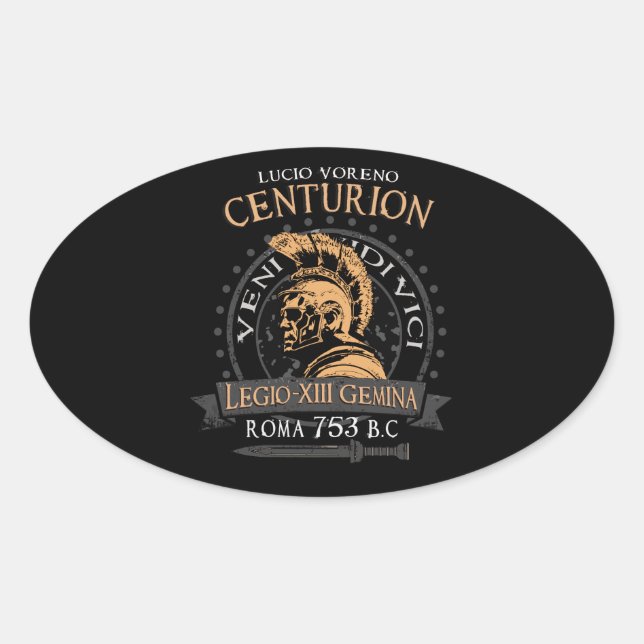 Sticker Ovale Lucius Voreno, un célèbre bâton ovale centurion ro (Devant)