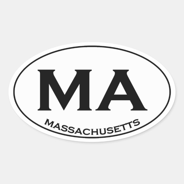 Sticker Ovale MA - Massachusetts USA - Logo ovale (Devant)