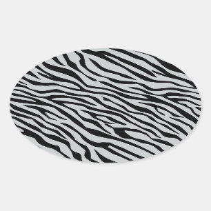 Sticker Ovale Magic Zebra Stripes Click to Customize Grey Color