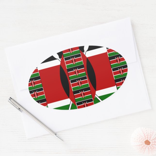 Sticker Ovale 🇰 🇪 Magical Kenya : Le cadre de l'unité et de la (Enveloppe)