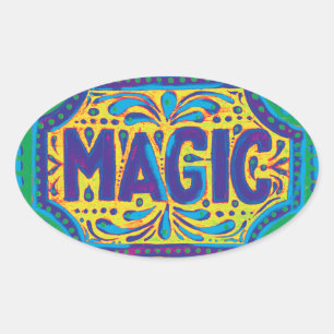 Sticker Ovale Magie bleue