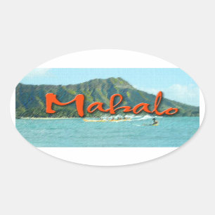 Sticker Ovale Mahalo Diamond Head