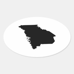 Sticker Ovale Maine en noir et blanc