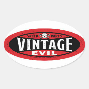 Sticker Ovale Mal vintage 001A