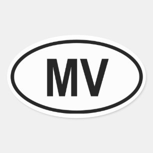 Sticker Ovale Maldives "MV"