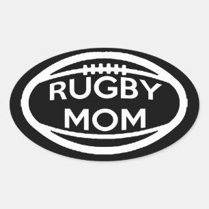 Sticker Ovale Maman de rugby