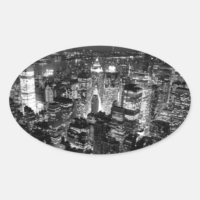 Sticker Ovale Manhattan New York (Devant)