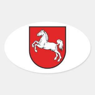 Sticker Ovale Manteau de la basse-saxe (Allemagne) des bras