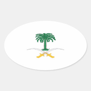 Sticker Ovale Manteau de l'Arabie Saoudite des bras