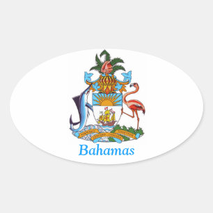 Sticker Ovale Manteau des bras des Bahamas