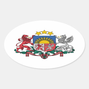 Sticker Ovale Manteau des bras letton