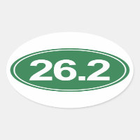 Sticker ovale Marathon 26,2 Miles (Vert)