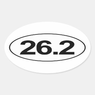 Sticker Ovale Marathon 26,2 milles d'autocollant ovale (blanc)
