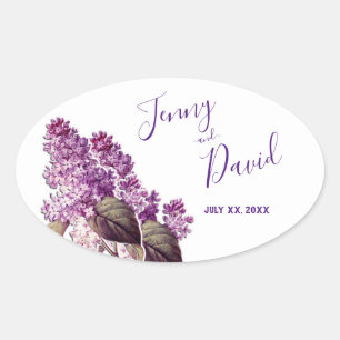 Sticker Ovale Mariage du jardin de printemps de Lilac